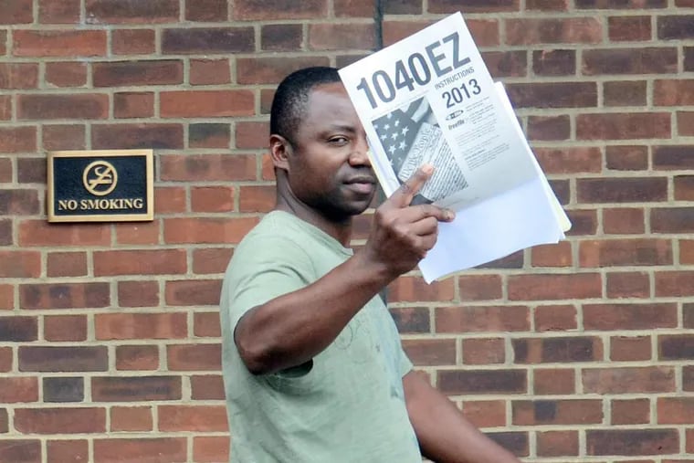 Gebah Kamara, a social worker, was seen leaving the federal courthouse in Philadelphia on June 12, 2014, after his arraignment.