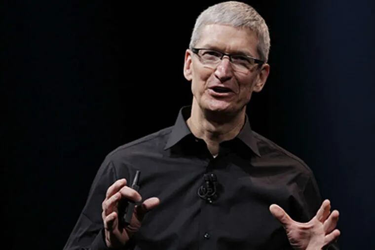 CEO Tim Cook, who addressed Apple's error-ridden new mobile mapping service. Apple was &quot;extremely sorry,&quot; he said, and invited frustrated users to consult the competition. ERIC RISBERG / AP