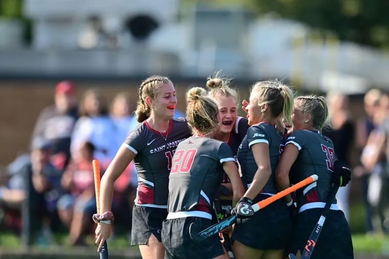 #9 St. Joe's field hockey earned their highest-ever national ranking following top-10 wins over UNC and Rutgers last week. (Courtesty of Saint Joseph's Athletics).