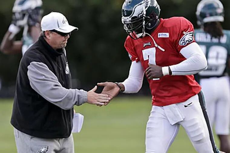 Michael Vick completed 11 of 15 passes for 123 yards and two touchdowns against the Steelers' blitzes. (Matt Rourke/AP)