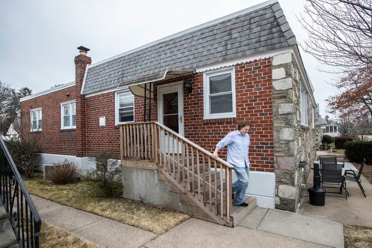 Josh Anderson, the assistant director of residential services at Resources of Human Development, leaves one of the residences the agency leases from Nestidd in the Fox Chase area of Philadelphia.