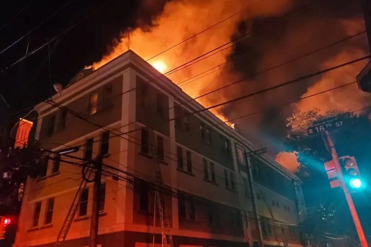 A 3-alarm fire broke out at 16th and Oxford Streets sometime after 8:00 pm Sunday night, Sept 2, 2019.