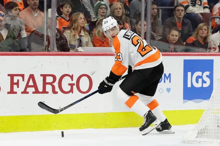 Flyers winger Oskar Lindblom has improved his play, and received more ice time because of it.