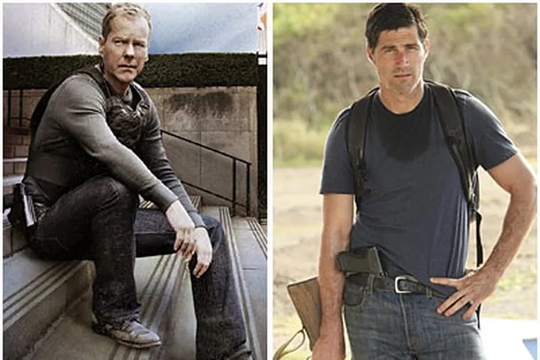 Kiefer Sutherland, left, stars as Jack Bauer on &quot;24.&quot; Matthew Fox portrays Jack Shephard on &quot;Lost.&quot;