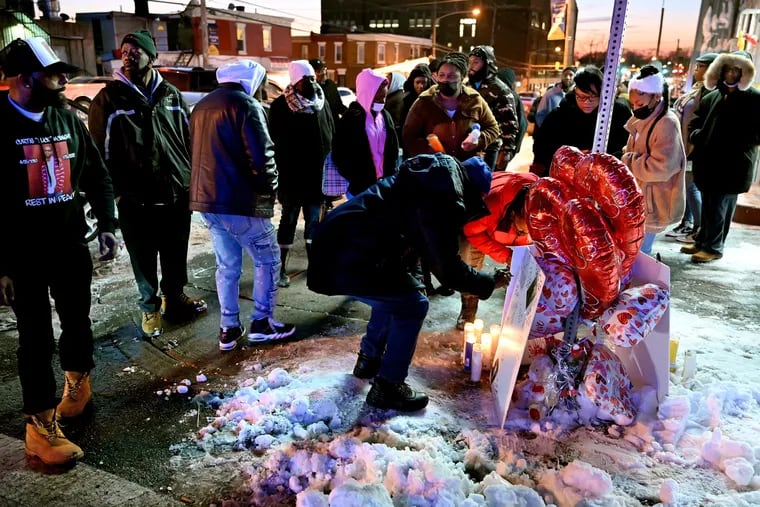 Family and friends of Curtis McKnight held a vigil last week near the corner of Fifth Street and Hunting Park Avenue where he was killed on Jan. 26 in a fatal hit-and-run accident. A driver later turned himself into police.