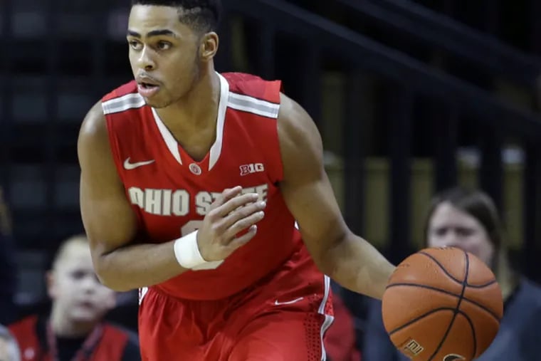 Ohio State guard D'Angelo Russell says he would be honored to be chosen by the Sixers. (Associated Press)