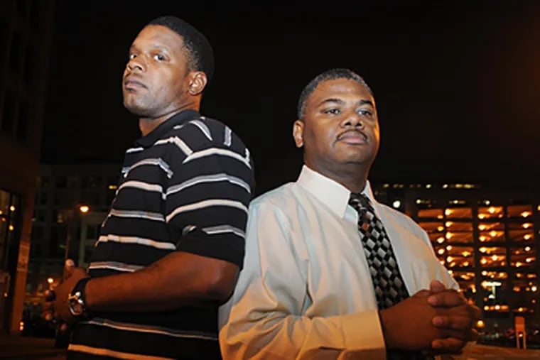 Ray X. Johnson (left) and Reuben Jones. Both men have turned their lives around after serving time in prison. Employment helped them make the change. (Sarah J. Glover / Staff Photographer)