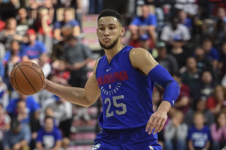 Ben Simmons passes the ball during an intrasquad scrimmage Sunday.