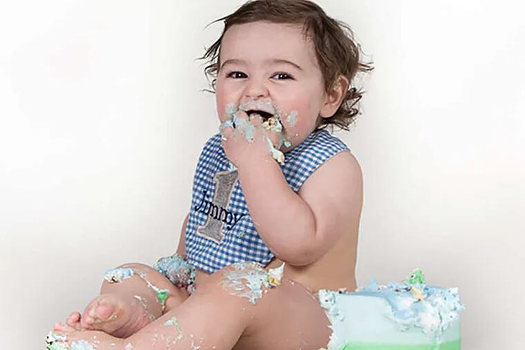 Jimmy Wilson enjoys a cake smash at a photo shoot the day after his birthday festivities. (Crissy Everhart Photography & Design)