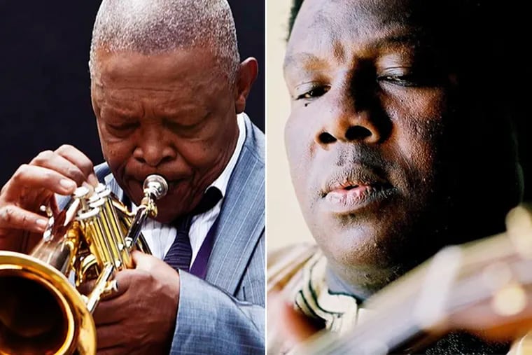 South African trumpeter, Hugh Masekela, and Sotho South African singer-songwriter, Vusi Mahlasela, played at the Annenberg Center in Philadelphia, Pa., on Feb. 21, 2015.