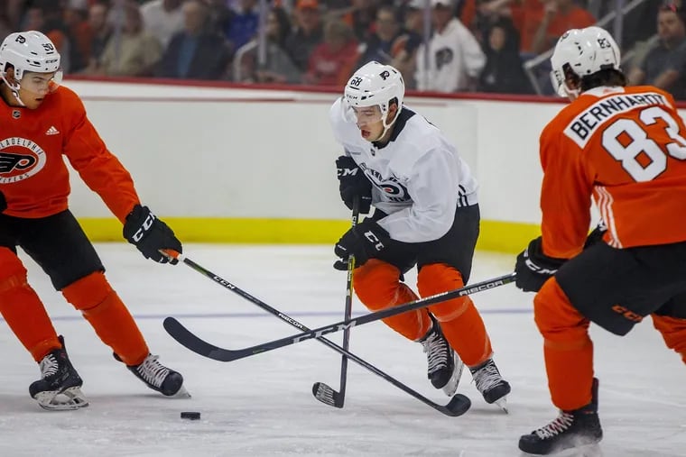 Flyers prospect Morgan Frost is a long shot to make the Flyers but thinks he'll be stronger once September comes.