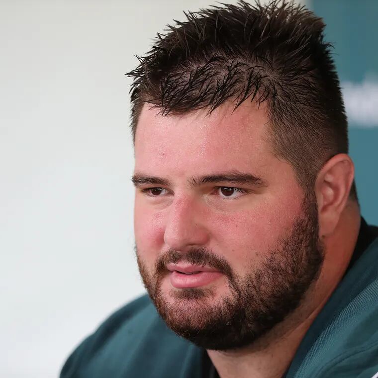 Eagles guard Landon Dickerson was listed as a full participant on the first injury report of the week.