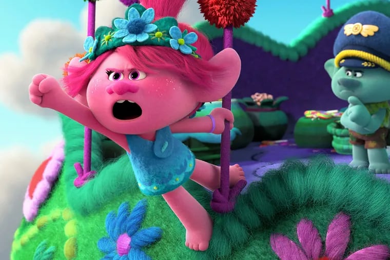 Poppy and Branch (voiced by Anna Kendrick and Justin Timberlake) are back in the movie "Trolls World Tour," an early home release that was a bright spot for Comcast earnings.