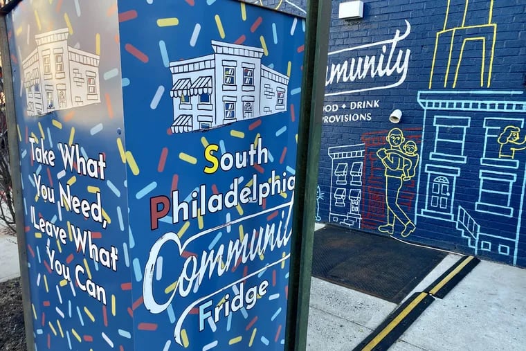 The South Philadelphia Community Fridge outside Community, at 21st and Federal Streets.