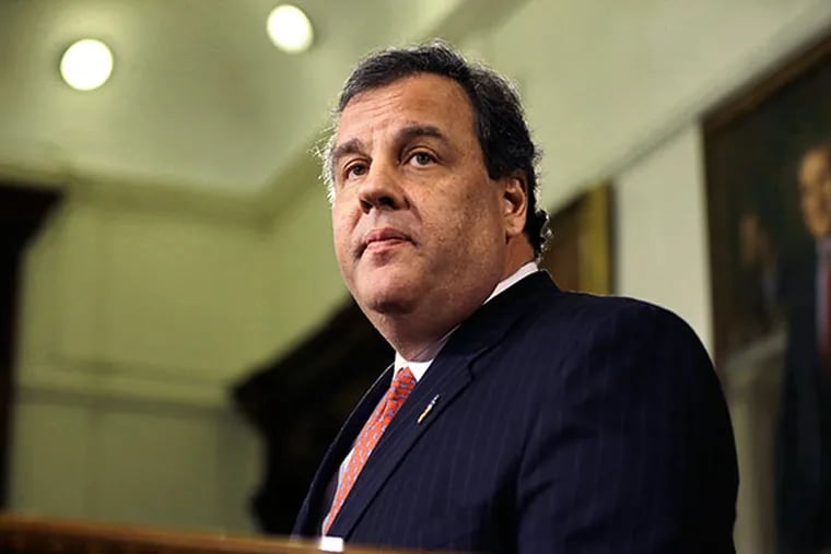 Gov. Christie on Monday vetoed key components of the $34.1 billion budget passed last week by Democratic lawmakers, leaving a spending plan without a tax increase on the wealthy - and a smaller payment into the state pension system - in place for the fiscal year beginning Tuesday.  (AP Photo/Mel Evans, file)