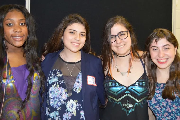 Avery Super (left), Sofia Barrett, Geena Shaw, and Mira Nathanson at the gala. The anniversary celebration for the Lower Merion Players was held June 6 at the Lower Merion High School Arts Center.
