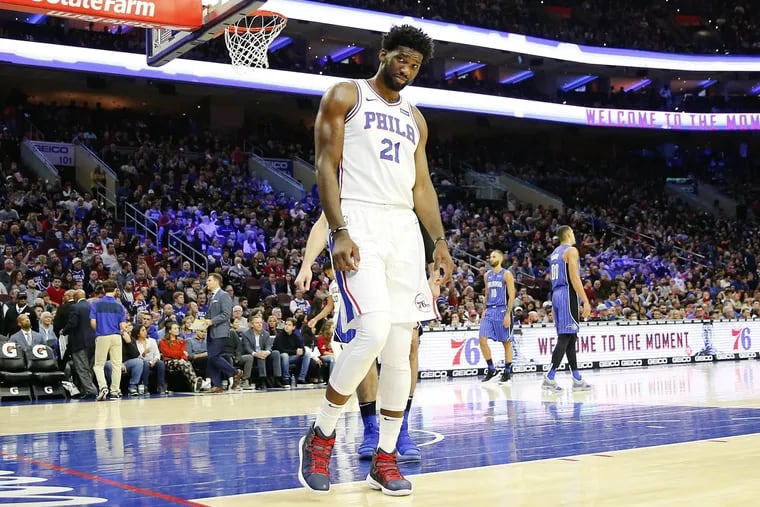 Joel Embiid is questionable for Saturday's 76ers game against the Charlotte Hornets.