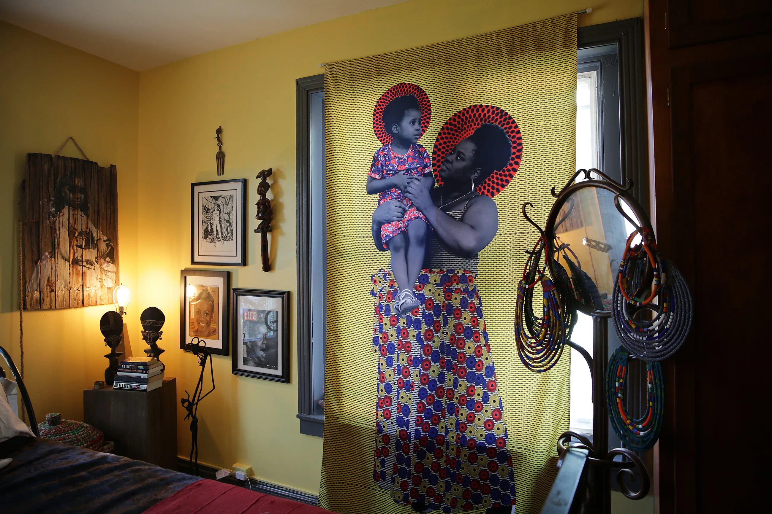 The second floor bedroom curated by Syretta Scott in The Colored Girls Museum.