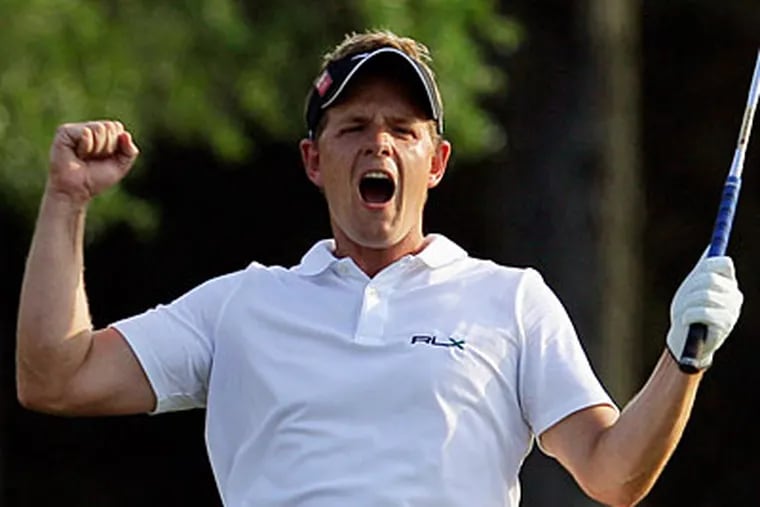 Luke Donald is the first British player to win PGA Tour player of the year since the award began in 1990. (David J Phillip/AP)