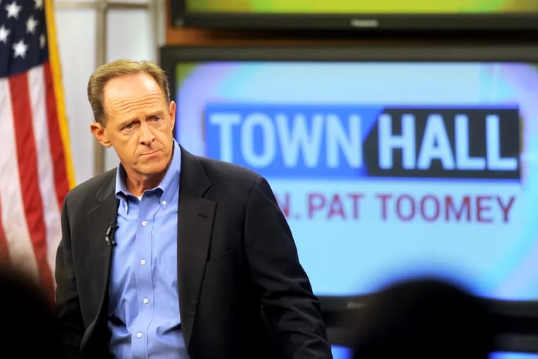 Sen. Pat Toomey holds a town-hall meeting at the WLVT / PBS 39-TV studios in Bethlehem August 31, 2017.