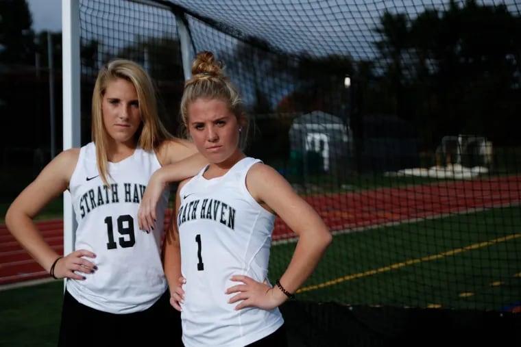 McKenzie Raech, left, and sister Emily Raech, right, were stars on the Strath Haven field hockey team.