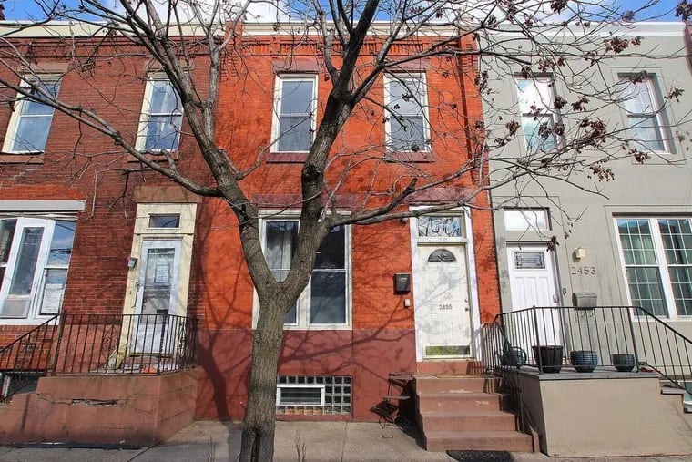 The exterior of 2455 Carpenter St., Philadelphia, which is on the market for $372,000.