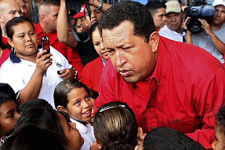 Venezuelan president Hugo Chavez has profited greatly from American consumers' dependence on foreign oil. (Miraflores Press Office/AP)