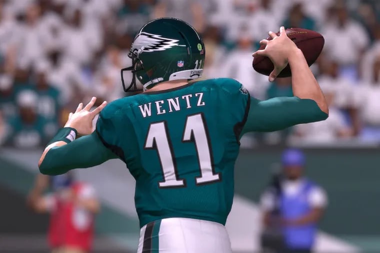 The Eagles are the highest-rated team in "Madden 20," but Carson Wentz's overall rating went down compared to last year's game.