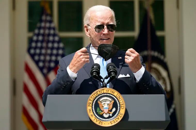 President Joe Biden arrives to speak in the Rose Garden of the White House on Wednesday.