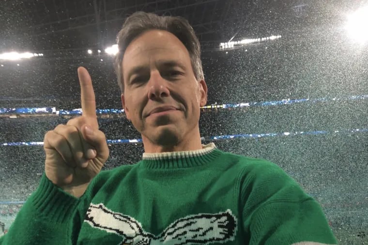 Jake Tapper celebrates the Eagles’ Super Bowl win