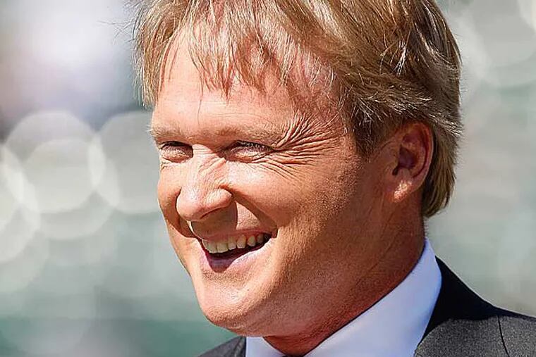 Jon Gruden's name has been mentioned as a potential candidate to become the new head coach of the Eagles. (Tony Avelar/AP)