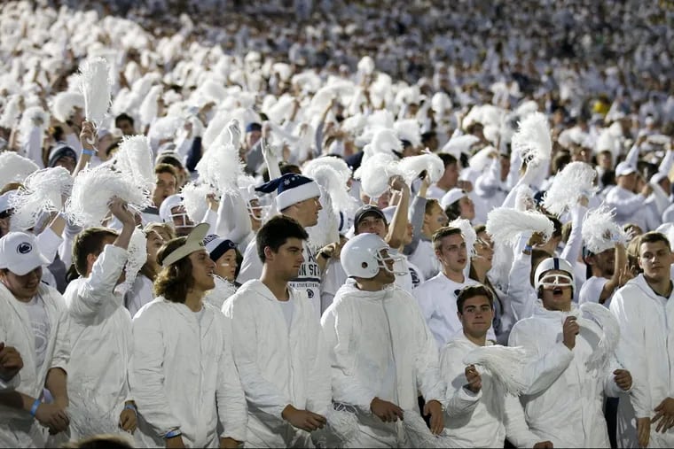 Penn State fans during a White Out game against Michigan on Saturday.