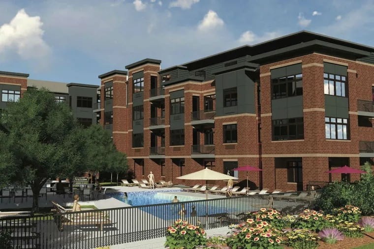 An artist’s rendering of luxury apartments  on Park Boulevard. The proposal was approved by the Cherry Hill planning board.