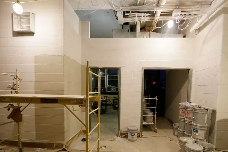 A 6th floor area at the under construction Benjamin Franklin High School, which is co-locating with Science Leadership Academy.