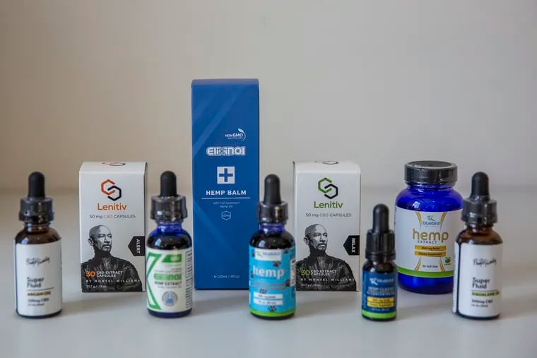 A variety of CBD products,