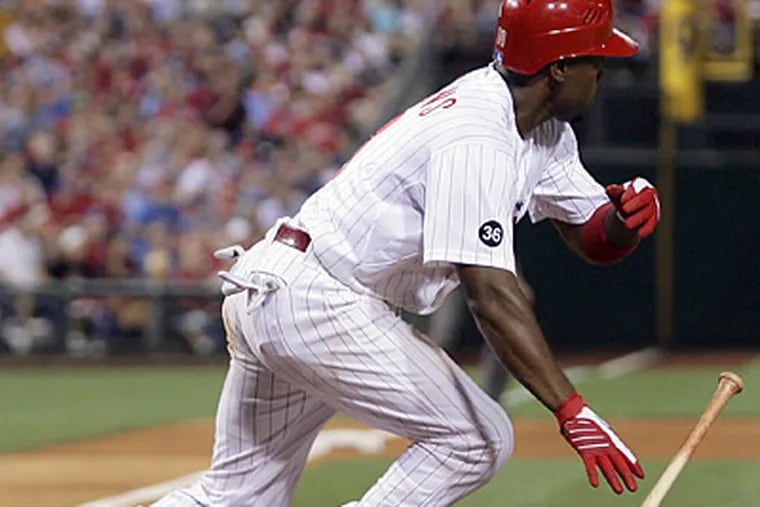 Jimmy Rollins sparked the Phillies with a two-out hit in the fifth inning. (Yong Kim/Staff Photographer)