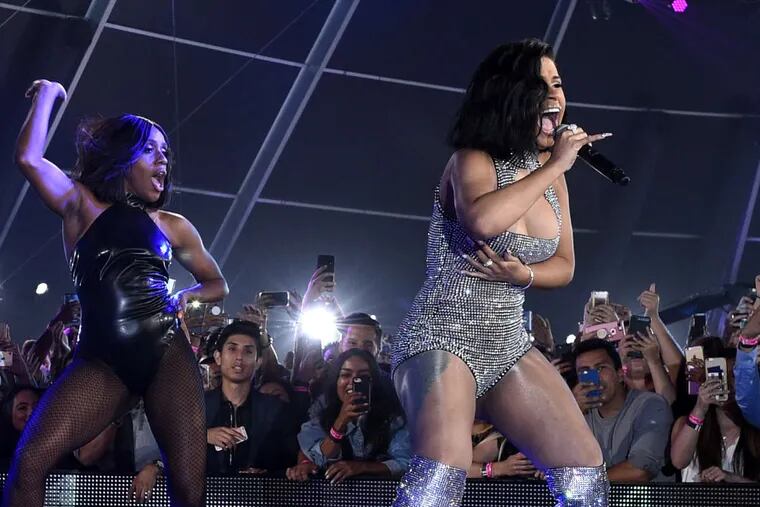 Cardi B performs during a pre-show at the MTV Video Music Awards at The Forum on Sunday, Aug. 27, 2017, in Inglewood, Calif.
