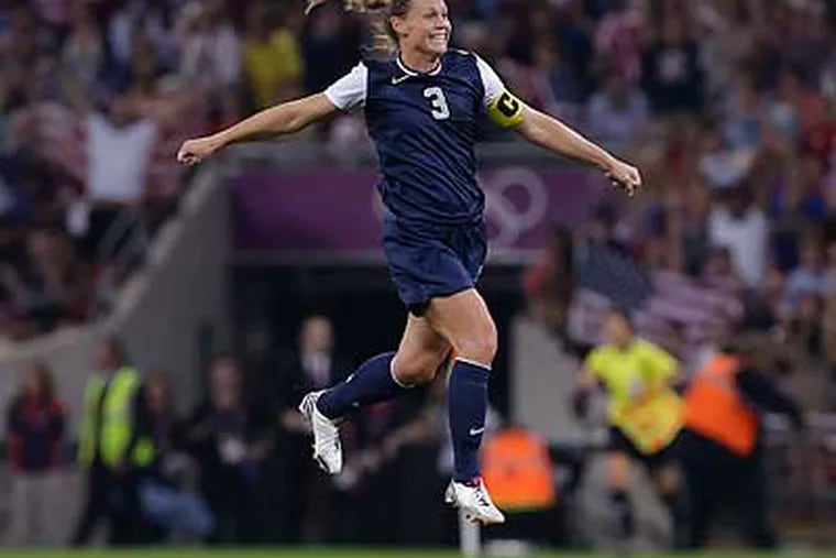 Christie Rampone and the U.S. women's soccer team won the gold medal in London. (Julie Jacobson/AP)