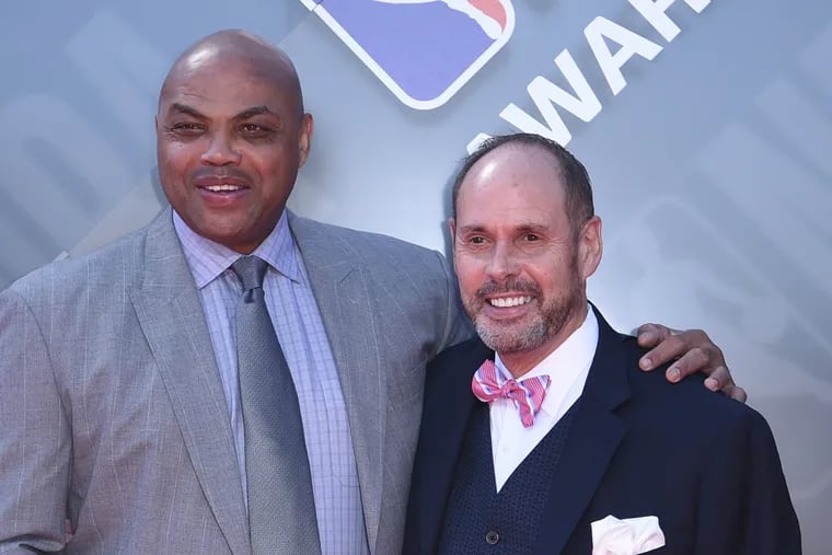 "Inside the NBA" co-hosts Charles Barkley (left) and Ernie Johnson arrive at the NBA Awards on Monday, June 25, 2018, at the Barker Hangar in Santa Monica, Calif.