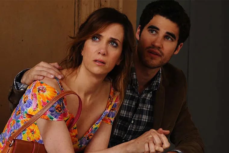 Kristen Wiig and Darren Criss in &quot;Girl Most Likely&quot; Wiig stars as Imogene, a young woman who, after some early success, leaves home for the big city but falls short of expectations and returns home.