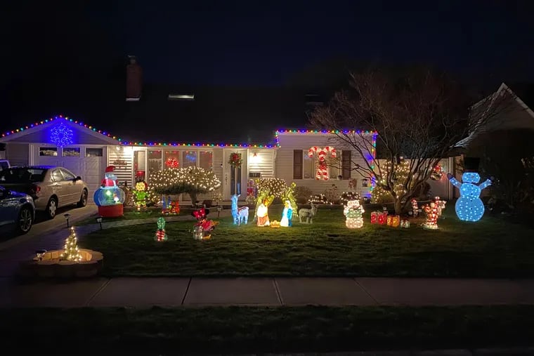 The Pascucci family of Long Island received an anonymous letter scolding them for still having Christmas lights up. Sara Pascucci said her family was not ready to remove the decorations after losing both her father and aunt to covid-19 in January. MUST CREDIT: Sara Pascucci