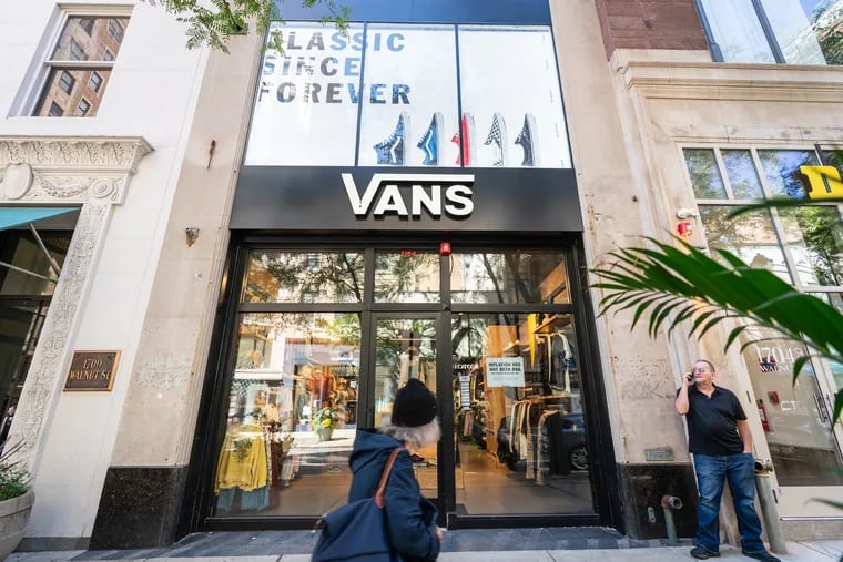 The Vans store at 1702 Walnut St. in Philadelphia. In a TikTok video that has been viewed more than 2.4 million tines, local content creator Sophia Schiaroli accused the location of intentionally damaging and trashing boxed shoes.