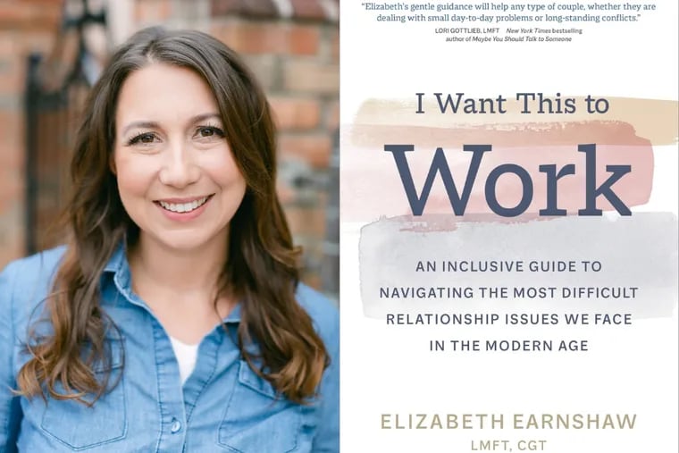 Author, therapist, and "relationship teacher," Elizabeth Earnshaw. Earnshaw went to Temple University and Thomas Jefferson University, and launched A Better Life Therapy in 2013. She wrote " I Want This to Work: An Inclusive Guide to Navigating the Most Difficult Relationship Issues We Face in the Modern Age" in 2021
