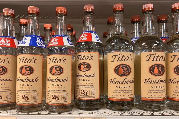 Tito's Handmade Vodka is a bestseller for the Pennsylvania Liquor Control Board.