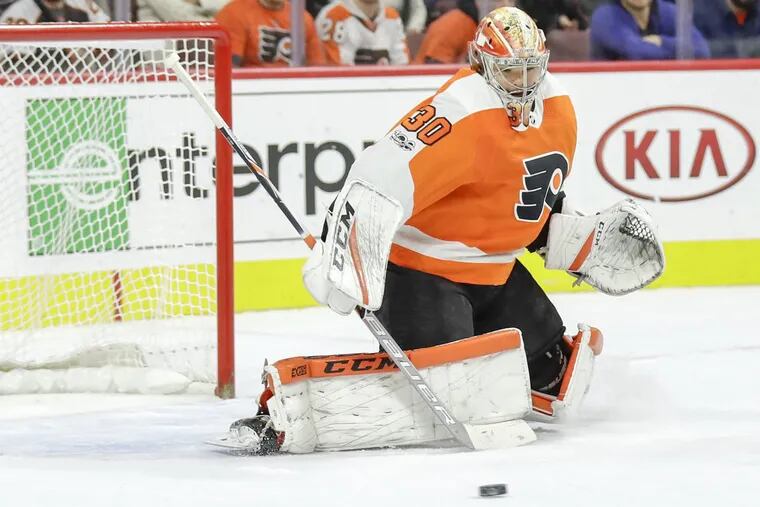 Flyers goalie Michal Neuvirth was sidelined with a lower body injury