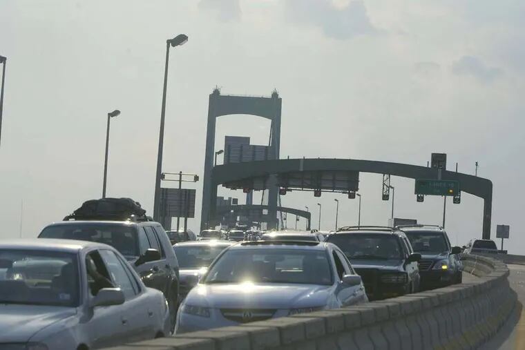 Traffic crosses the Walt Whitman Bridge to the Shore. Funding is seen as not keeping up with needs.