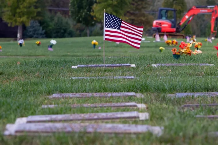 Section R is now only open to family in Brig. Gen. William C. Doyle Cemetery, Arneytown, N.J., Oct. 16, 2014. (DAVID M WARREN/Staff Photographer)