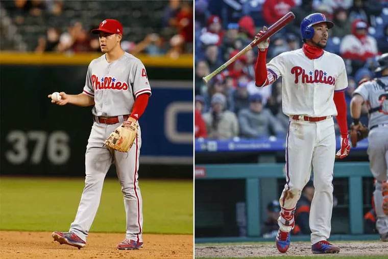 Scott Kingery or J.P. Crawford could be heading back to the minors following the Phillies' acquisition of Justin Bour Friday.