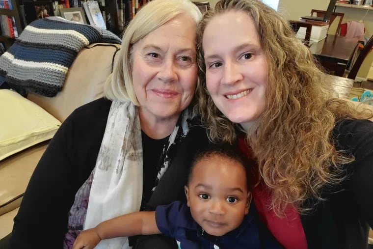 Three generations: Katherine Muns with her mom, Pamela Garrett, and her son Marshall.
