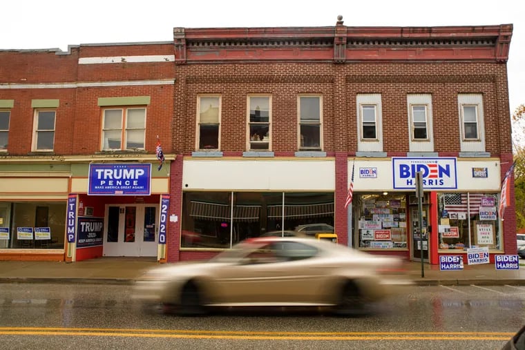 The Democratic and Republican offices in Union City in Erie County were only a storefront apart during the November 2020 election.